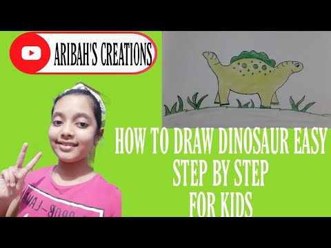 Dinosaur drawing easy step by step for kids....