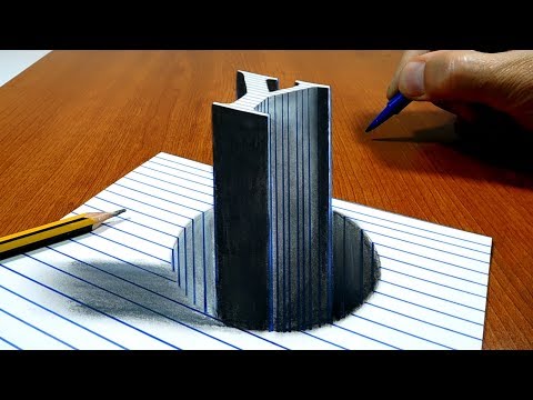 3D Trick Art on Line Paper Letter Y Stick in the Hole