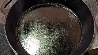 How to Season a Cast Iron Skillet using Kirkland Grape Seed Oil from Costco
