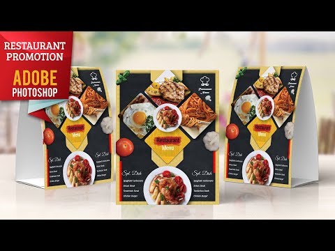 How to Design Restaurant Menu Table Tent Card in Adobe Photoshop