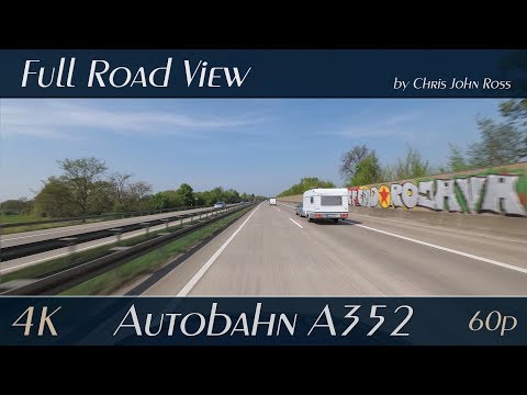 Autobahn (A352), Germany: Hannover-Flughafen - Langenhagen - 4K Ultra HD (2160p/60p) Video
