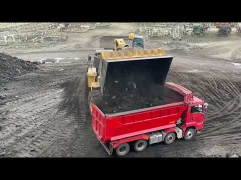 Huge Caterpillar 992G Wheel Loader Loading Coal On Trucks - Sotiriadis/Labrianidis Mining Works-1