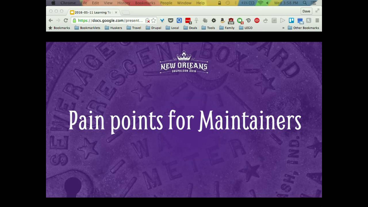 DrupalCon New Orleans 2016: Learning to Let Go (Contrib Burnout) and Module Giveaway