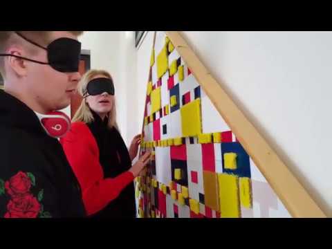 Students experience tactile art blindfolded, made with Taktila by Jofke