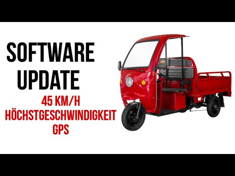 Jetzt echte 45 km/h Höchstgeschwindigkeit! Volta VT5 Elektro Nutzfahrzeug ähnlich Ape Softwareupdate