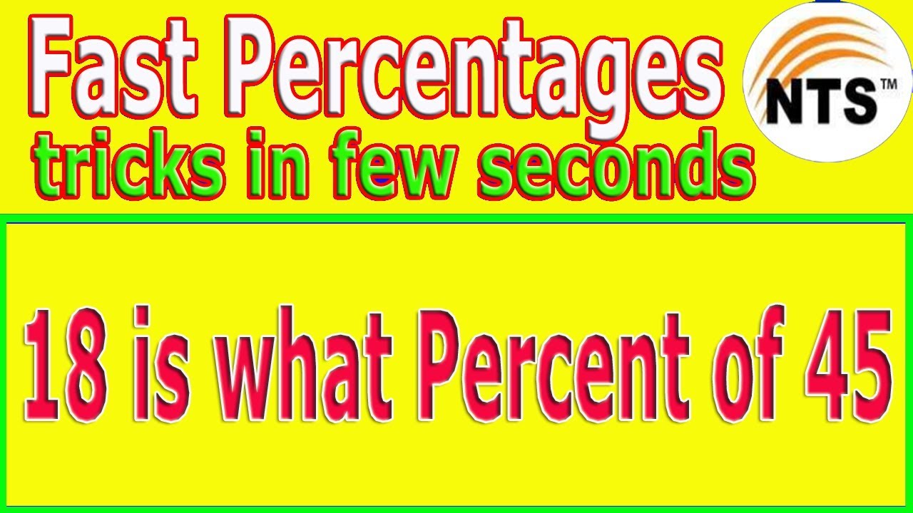 NTS Maths Percentage calculating in easy way.