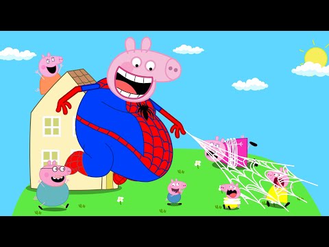 Giant Peppa Spider-man ... Peppa Pigggg Funny Animation
