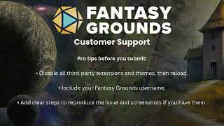 Fantasy Grounds Customer Support Portal