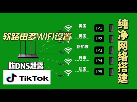 【全网唯一】低成本Tiktok网络矩阵，软路由创建多个wifi对应不同住宅ip，支持创建1000个wifi，tiktok多账号运营隔离防关联，每台设备分配不同节点IP，代理伪装、养号直播