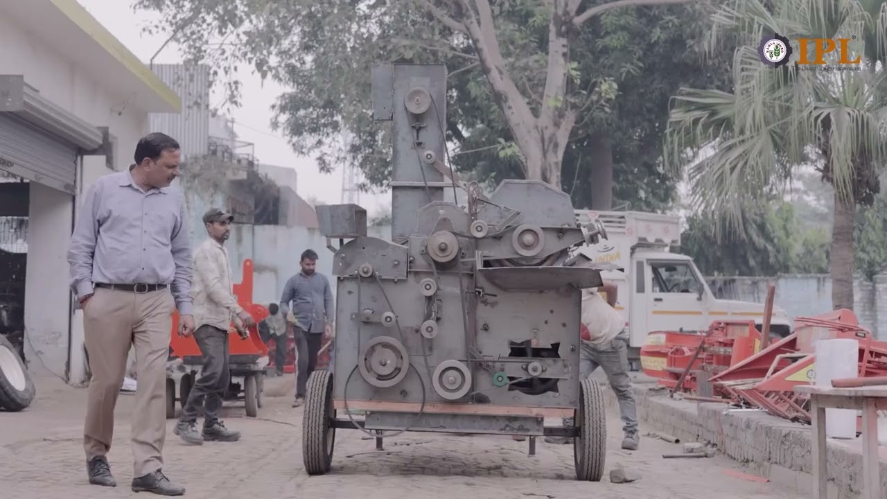 New IPL Paddy Thresher outside the Kamla Agro workshop