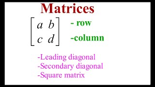 MATRICES: INTRODUCTION TO MATRICES