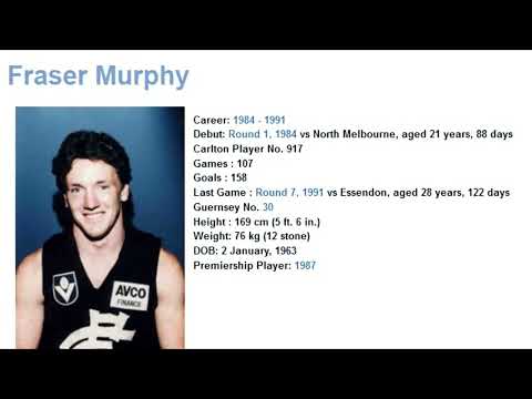 Fraser Murphy 1989 - Carlton Football Club Past Player