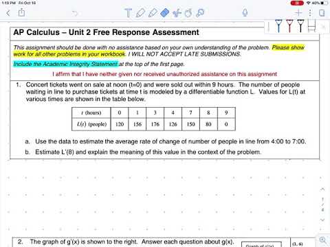 Calculus Unit 2 Frq Explained