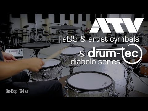 ATV aDrums aD5 setup with drum-tec diabolo electronic drums