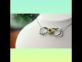 Sterling Silver Personalized Photo Projection Necklace Sunflower Green Leaf