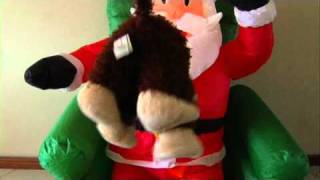 4Ft Christmas Xmas Inflatable Santa in Chair with Sensor Sing and Dance When you Walk by