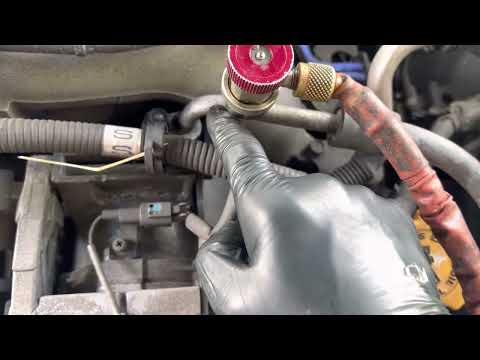 ￼AC REFRIGERANT LEAK , NITROGEN FINDS LEAK FAST !.  In this situation. MORE TEST NEEDED ￼