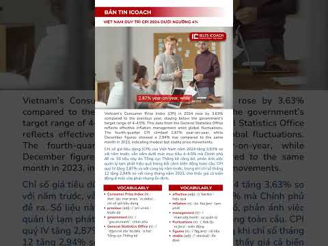 Lạm phát "hạ nhiệt"：越南 2024 年消費物價指數為 4 (Lạm phát “hạ nhiệt”: Việt Nam duy trì CPI 2024 dưới ngưỡng 4%)