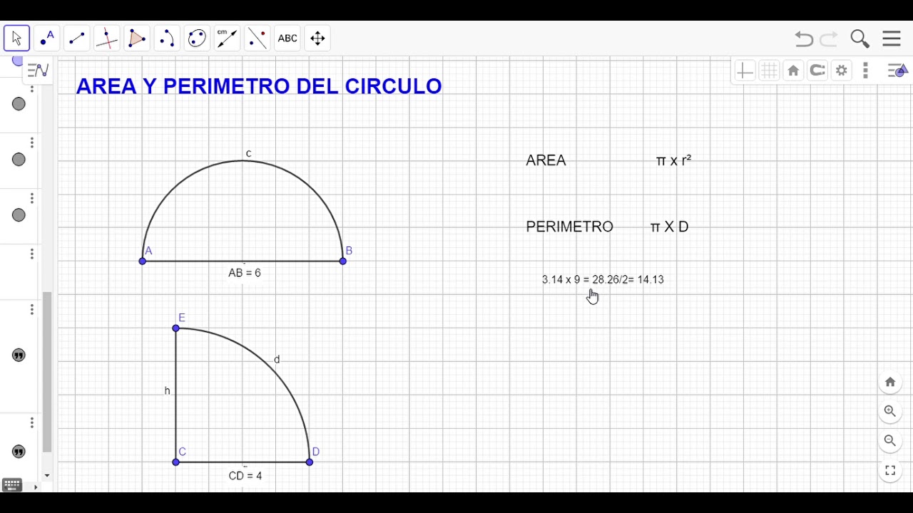 AREA DE MEDIO Y UN CUARTO DE CIRCULO