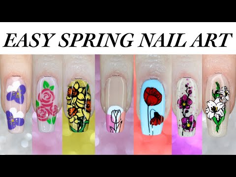 7 EASY FLORAL NAIL ART || Spring Nail Art Ideas Compilation