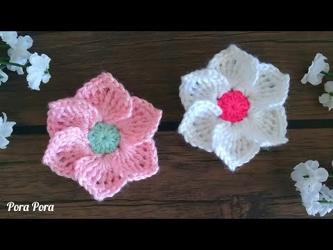 Crochet Flower I Crochet 6 Petals Flower I Crochet 3D Flower