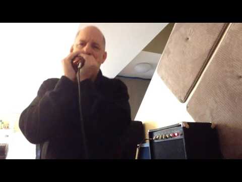 Blues Harp- Bobby Freedom Playing a Blues Shuffle in his Studio