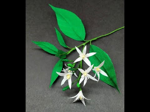 How to make crepe Paper Flower Sweet Indrajao / Wrightia tinctoria (flower # 277)