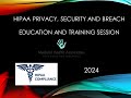 HIPAA 2024 SECURITY, PRIVACY AND BREACH