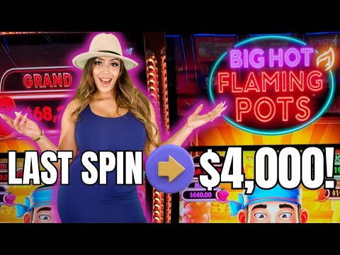 Down To My Last Spin → To Over $4,000! Big Hot Flaming Pots Slot Was COOKIN' - YouTube
