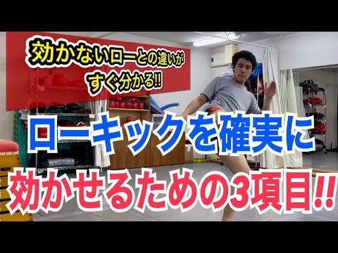 ローキックを確実に効かせるために必要な3つの項目!! ~軸がブレなくなるコツについても徹底解説~