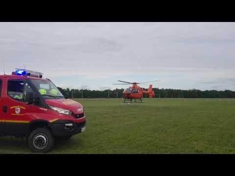 FF Amt Friesack - Start von Christoph 35 nach Absturz Kleinflugzeug am 10.06.2017