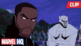 Black Panther Chases White Wolf 🐺🏃 | Marvel's Avengers Assemble | ‪@MarvelHQ‬