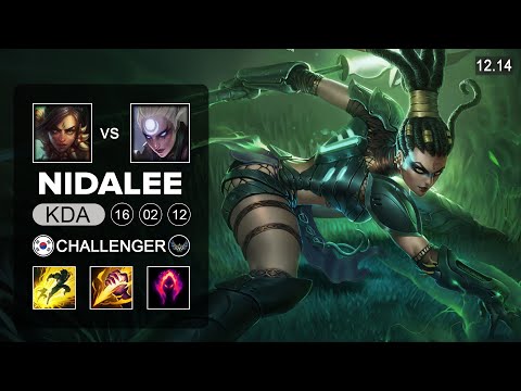 Nidalee vs Diana Jungle - KR Challenger - Patch 12.14 Season 12