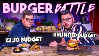 BURGER BUDGET BATTLE | CHEF (£2.50 Budget) vs NORMAL (Unlimited Budget) | SORTEDfood