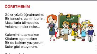 Öğretmenler Günü Şiiri 3 Kıtalık 1.Sınıflar İçin Sesli Video /Öğretmenim Şiiri