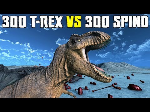 300 T-REX VS 300 SPINOS | BEAST BATTLE SIMULATOR