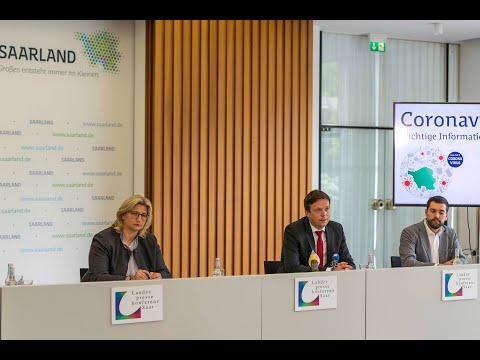 Landespressekonferenz vom 28.04.20 mit Ministerpräsident Hans und Wirtschaftsministerin Rehlinger