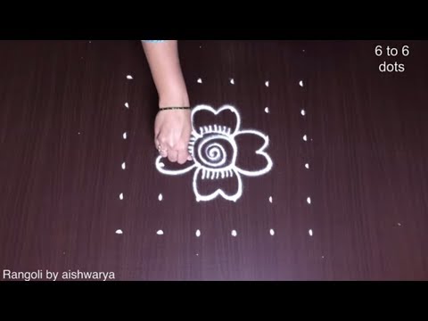 Amazing Poo Designs Middle 6 Into 6 Rangoli