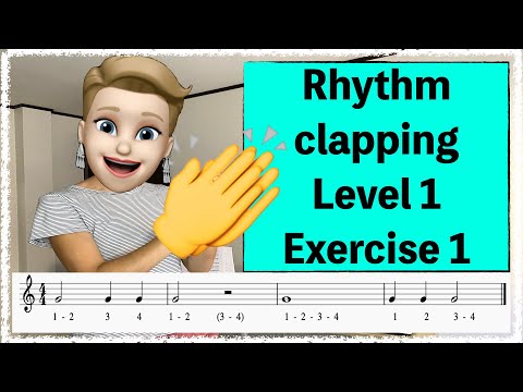 Rhythm clapping practice: Level 1, Exercise 1 - QUARTER NOTES, WHOLE NOTES, HALF NOTES