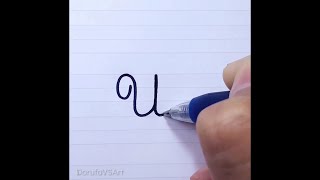 How to Write Letter U u in Cursive Writing for Beginners | French Cursive Handwriting