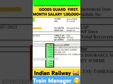 Goods Guard First Month Salary Slip 100K+🔥 l Railway Train Manager Monthly Income #salary #shorts