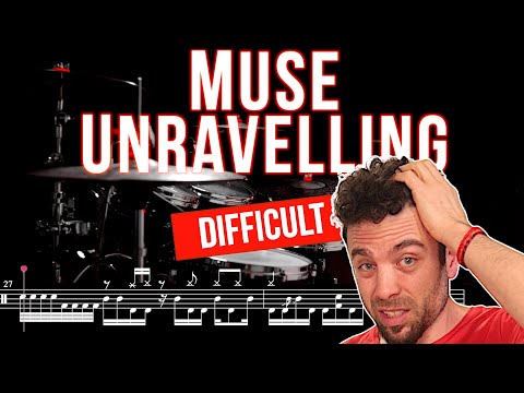 Muse - Unravelling - Drum cover (with scrolling drum score)