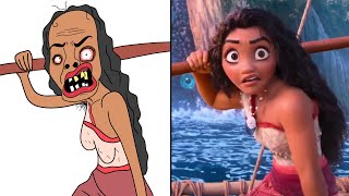 Moana and Maui Funny Drawing Meme