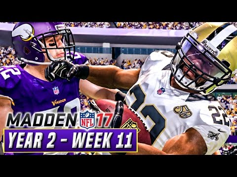 GOING DOWN TO THE WIRE - Madden 17 Vikings Franchise Mode Year 2 - Week 11 vs Saints | Ep.32