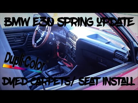 Bmw E30 Update: Dying Carpets Black/ Installing Yard Seats (Ep 5)