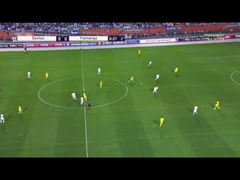Santos 3x2 Flamengo - Campeonato brasileiro 2017 melhores momentos e gols