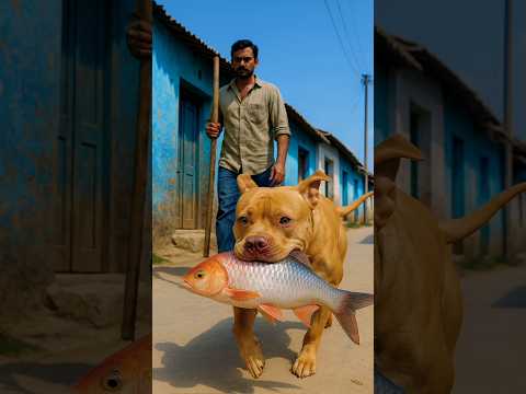 यह डॉगी मछली चुरा के भागता है 😱😭🙏 #dogy #fish #shorts