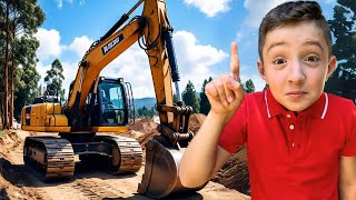 Construction Vehicles for Kids 🚧 Excavators for Kids 🚜 Digging Dirt and Rocks