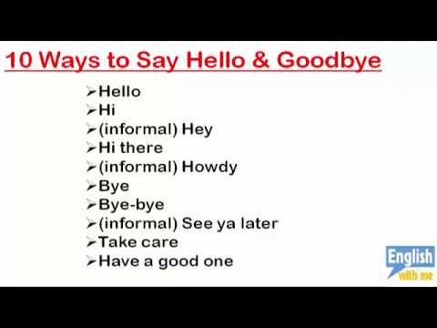 English Phrases for Conversation (01): 10 Ways to say hello and goodbye