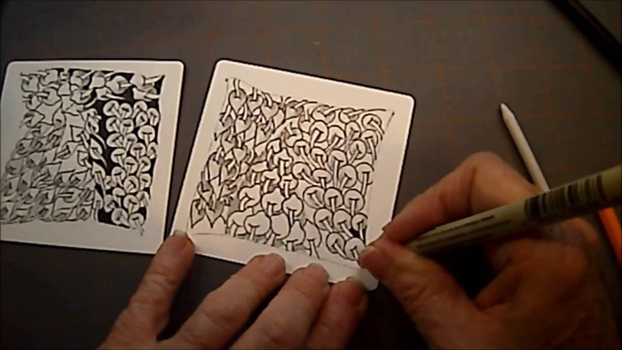 Poke Root and Poke Leaf Tangle Pattern Lesson #59